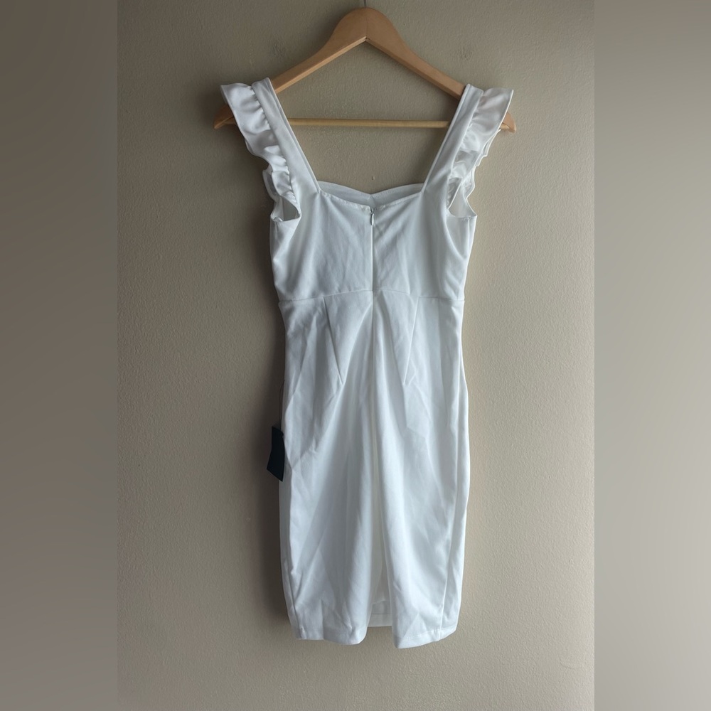 New Lulus Miriam White Ruffled Bodycon Dress Size XS - Picture 7 of 10